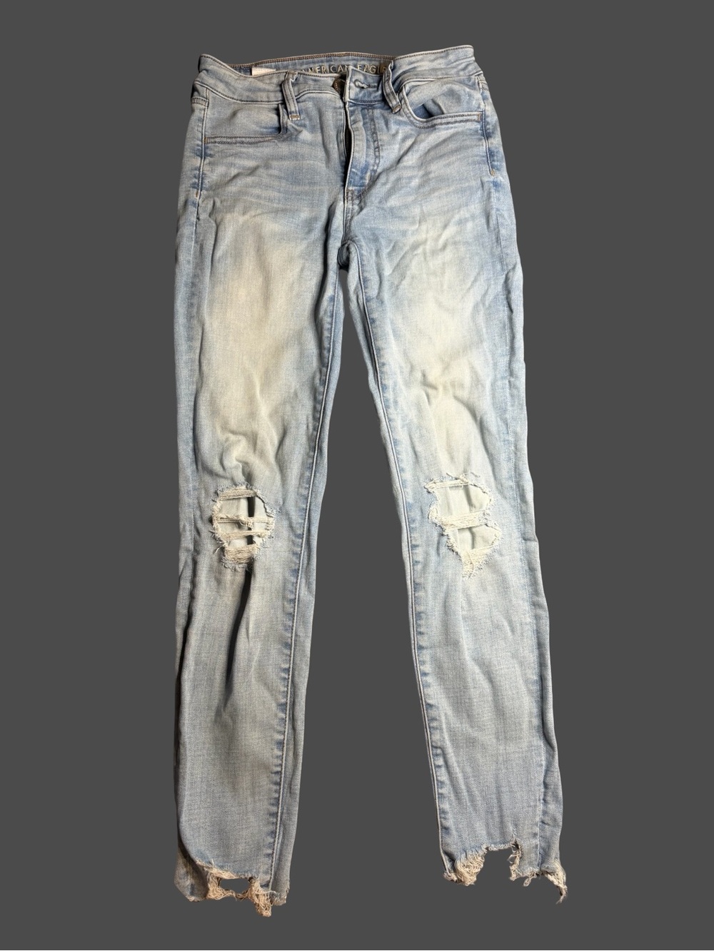 American Eagle Outfitters Light Blue Skinny Ripped Jeans